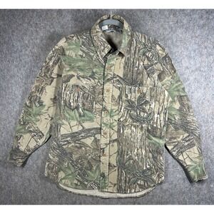 Vintage World Famous Sports Realtree Camo Chamois Shirt Mens M USA